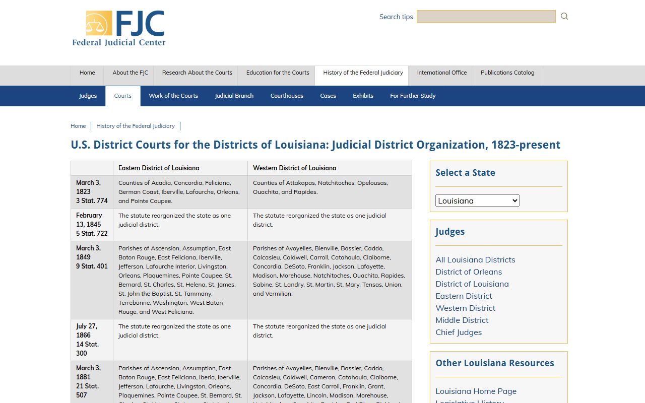 Caldwell Parish District Court records federal court history source