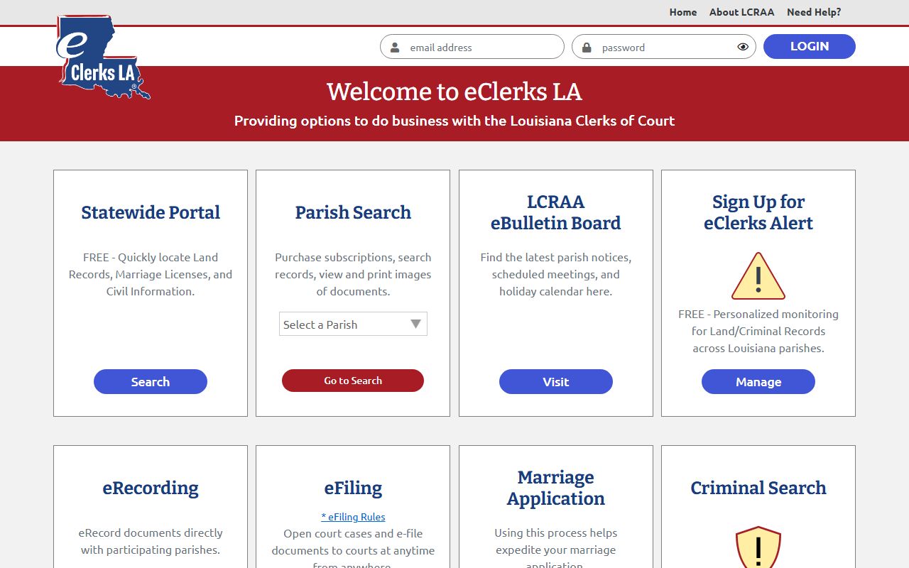 Caldwell Parish court records eClerks LA portal