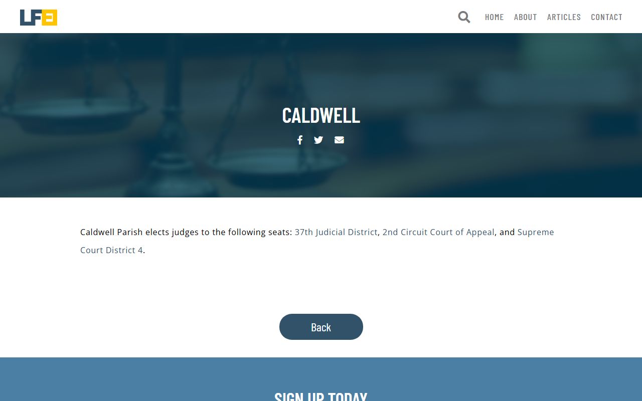 Caldwell Parish court records Louisiana Judiciary district page