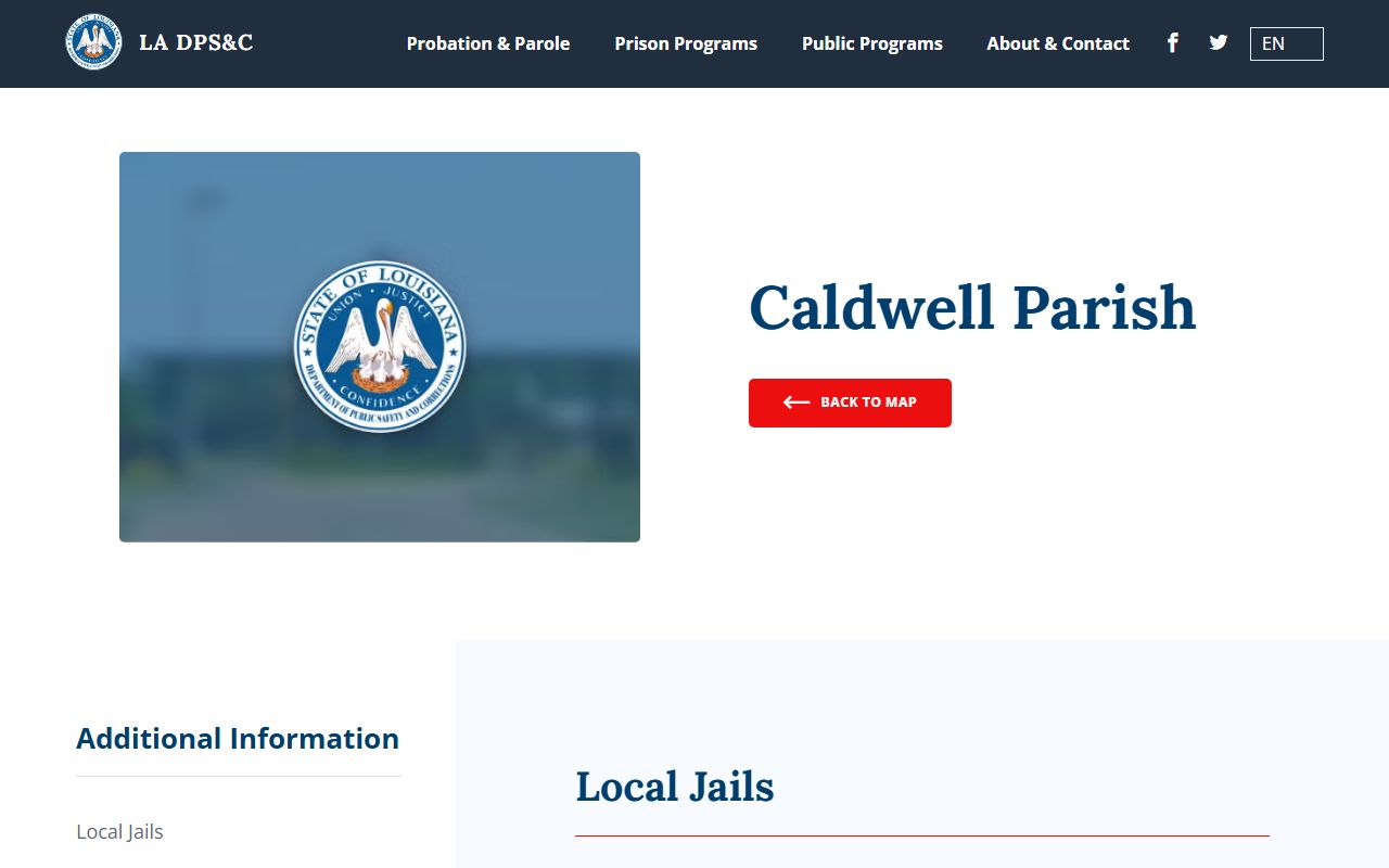 Caldwell Parish court records DPS&C facility and official listing