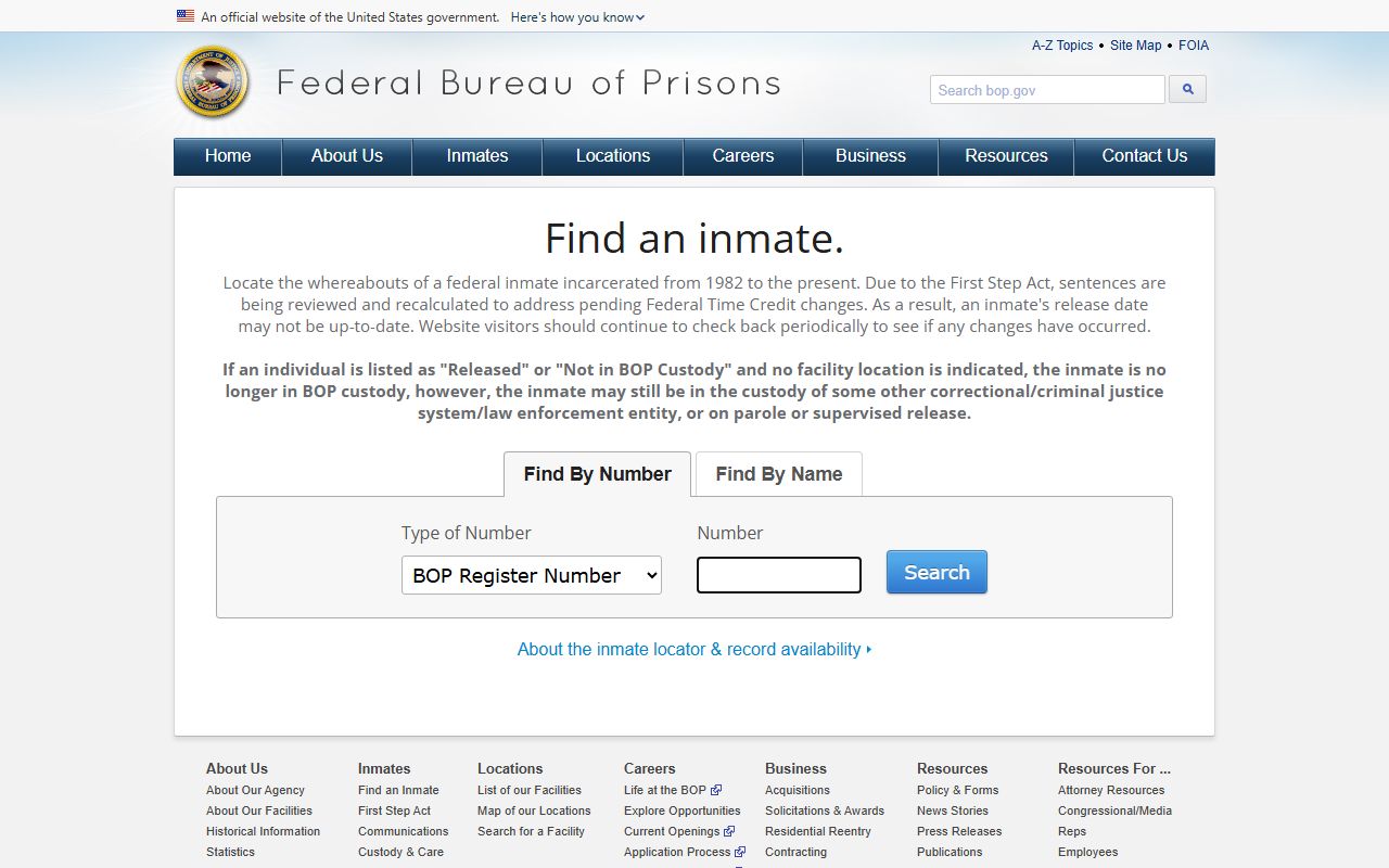 Caldwell Parish inmate records federal Bureau of Prisons locator