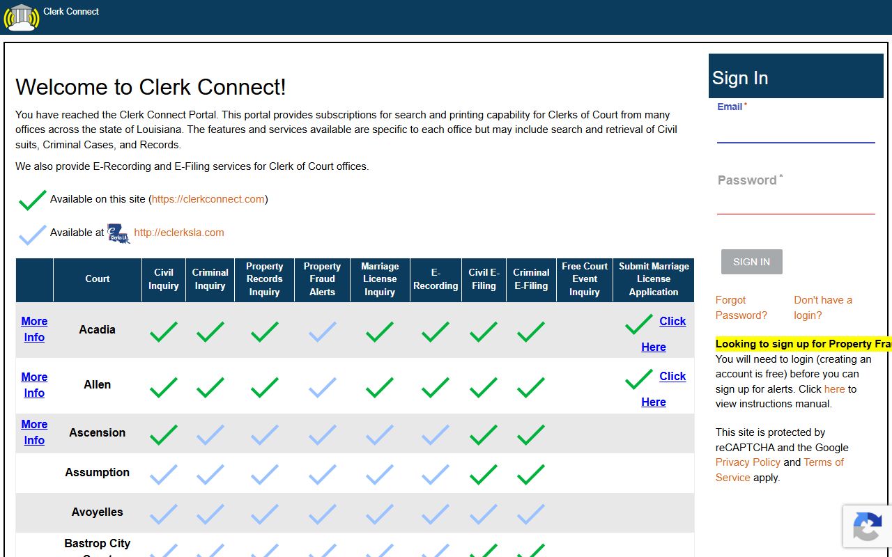 Caldwell Parish probate records and ClerkConnect subscription access